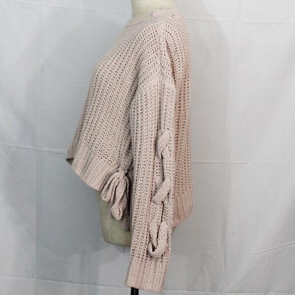 Candie’s Light Pink Braid Detail Knit Sweater Size S Juniors - Picture 4 of 7